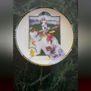Oakland A's Mark McGwire Decorative Collector Plate - White/Green/Yellow